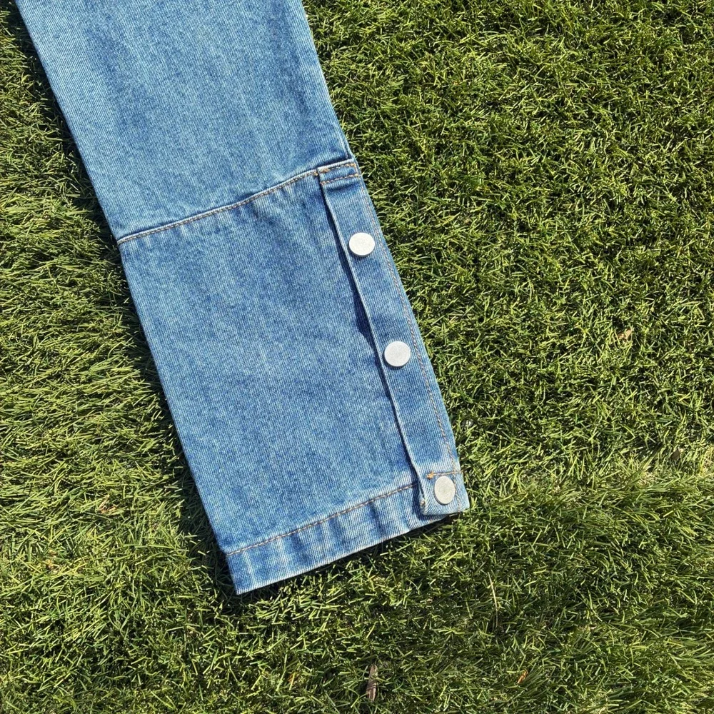 mnml Mens 32x32 Slim Fit Skinny Medium Wash Blue Denim Button Fly Jeans RN139488
